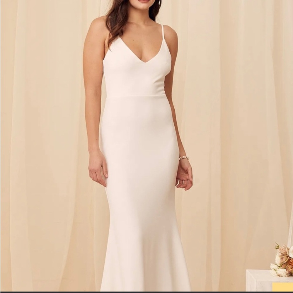 Lulu’s Infinite Glory White Maxi Dress, Size S, NWT